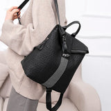 Women Leather Backpack High School Girls Travel Bagpack