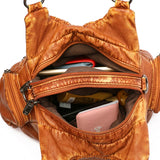 Soft Sheepskin Shoulder Bag for Women Large Capacity Tote Handbag