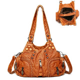 Soft Sheepskin Shoulder Bag for Women Large Capacity Tote Handbag