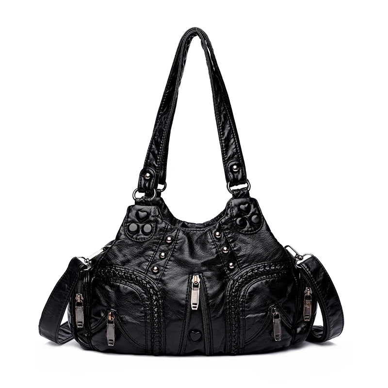 Soft Sheepskin Shoulder Bag for Women Large Capacity Tote Handbag