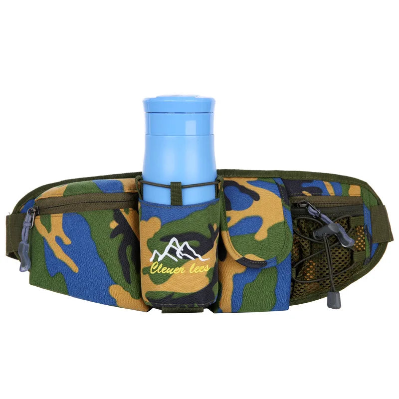 Camouflage Running Waist Pack with Water Bottle Holder