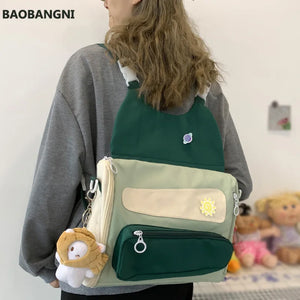 Waterproof Nylon Women Backpack Female Travel Bag Small Schoolbag