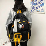 Multi-pocket Patchwork Backpack Waterproof Schoolbag Teenage Girl Backpacks