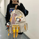 Waterproof Multi-pocket Patchwork Backpack for Women