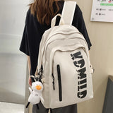 Letter Print Women Backpack Waterproof Nylon School Bag Female College Student B