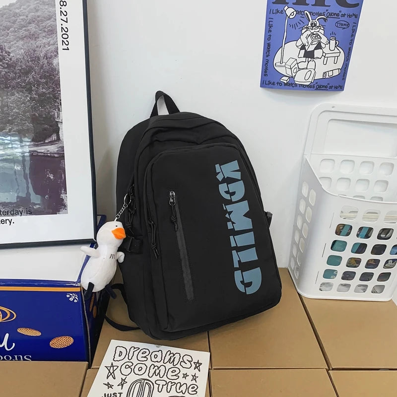 Letter Print Women Backpack Waterproof Nylon School Bag Female College Student B