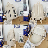 Letter Print Women Backpack Waterproof Nylon School Bag Female College Student B