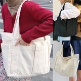 Multi-pockets Zipper Handbag for School Teacher Leisure Top-handle Bag