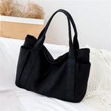Multi-pockets Zipper Handbag for School Teacher Leisure Top-handle Bag