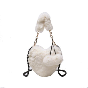 Multicolor Beaded Cross Body Shoulder Bag Heart-Shaped Handbag Totes Backpack