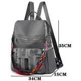 Antitheft Water Repellent Backpack Oxford PU Contrast Stitching