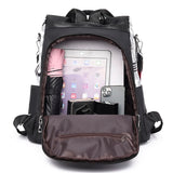 Antitheft Water Repellent Backpack Oxford PU Contrast Stitching