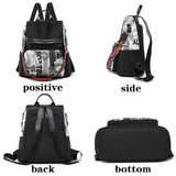 Antitheft Water Repellent Backpack Oxford PU Contrast Stitching