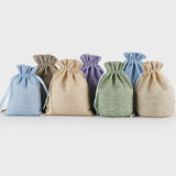 Round Bottom Jute Linen Drawstring Bags Pouch Gift Bag