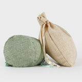 Round Bottom Jute Linen Drawstring Bags Pouch Gift Bag