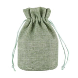 Round Bottom Jute Linen Drawstring Bags Pouch Gift Bag