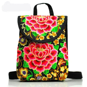 Floral Embroidered Bohemian Backpack Top-Sale Canvas Bag