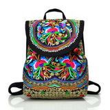 Floral Embroidered Bohemian Backpack Top-Sale Canvas Bag