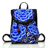 Floral Embroidered Bohemian Backpack Top-Sale Canvas Bag