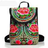 Floral Embroidered Bohemian Backpack Top-Sale Canvas Bag