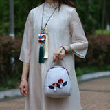National String Appliques Small Handbags Lady Canvas Carrier