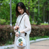 National String Appliques Small Handbags Lady Canvas Carrier