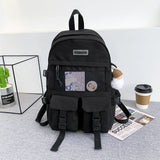 Panelled Waterproof Nylon Women Backpack for Teenage Girls