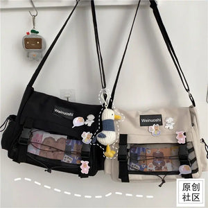 Casual Nylon Messenger Bag Harajuku Waterproof Shoulder Bag for Girls Boys