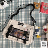 Casual Nylon Messenger Bag Harajuku Waterproof Shoulder Bag for Girls Boys