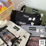 Casual Nylon Messenger Bag Harajuku Waterproof Shoulder Bag for Girls Boys