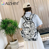 Nylon Backpack Cow Letter Print Casual Shoulder School Book Bags Women