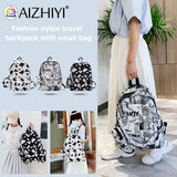 Nylon Backpack Cow Letter Print Casual Shoulder School Book Bags Women