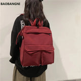 Nylon Backpack Women Travel Bagpack College Student Backbag