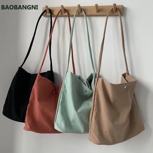 Nylon Canvas Shoulder Bag for Women Eco Shopping Tote Bags Handbags