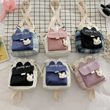 Nylon Drawstring Bucket Bag Student Shoulder Bag Shopping Messenger Bag