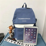 Nylon Unisex Backpack Harajuku Large Capacity Students School Bags