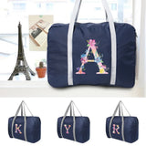 Pink Printed Foldable Travel Bag Large Capacity Duffle Unisex Clothes Organizers
