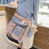 Nylon Messenger Bag for Women Totes Leisure Girl Schoolbag Large Capacity