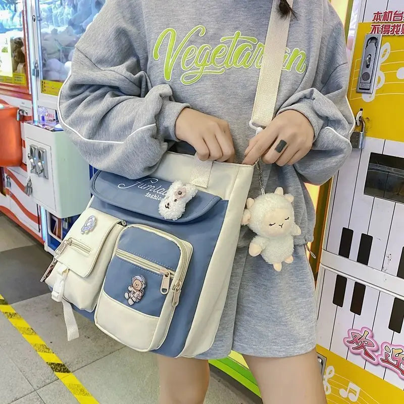 Nylon Messenger Bag for Women Totes Leisure Girl Schoolbag Large Capacity