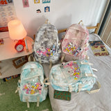 Nylon PVC Girl Backpack Tie-dye Style Schoolbag