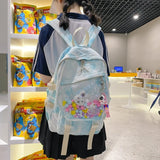 Nylon PVC Girl Backpack Tie-dye Style Schoolbag