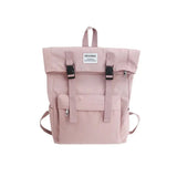 Nylon Waterproof Casual Student Backpack Harajuku Style Solid Buckle Bag