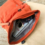 Nylon Waterproof Casual Student Backpack Harajuku Style Solid Buckle Bag