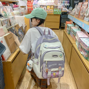 Nylon Waterproof Women School Backpacks for Teenage Girls Large Capacity