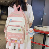 Nylon Waterproof Women School Backpacks for Teenage Girls Large Capacity