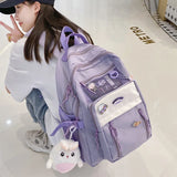 Nylon Waterproof Women School Backpacks for Teenage Girls