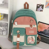 Nylon Waterproof Women School Bags for Teenage Girls Large Capacity Backpacks