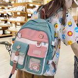 Nylon Waterproof Women School Bags for Teenage Girls Large Capacity Backpacks