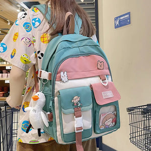 Nylon Waterproof Women School Bags for Teenage Girls Large Capacity Backpacks