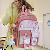 Nylon Waterproof Women School Bags for Teenage Girls Large Capacity Backpacks